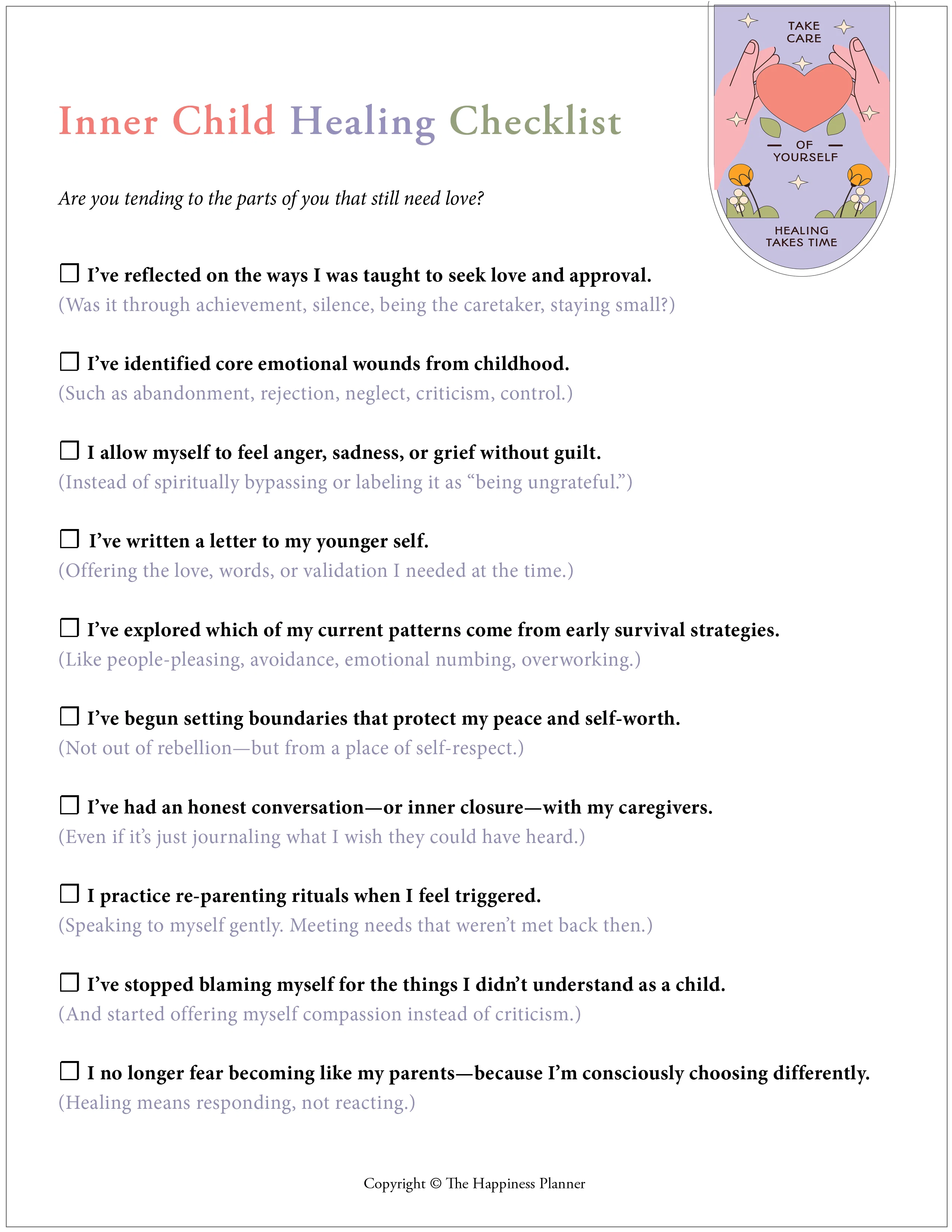 Printable: Inner Child Healing