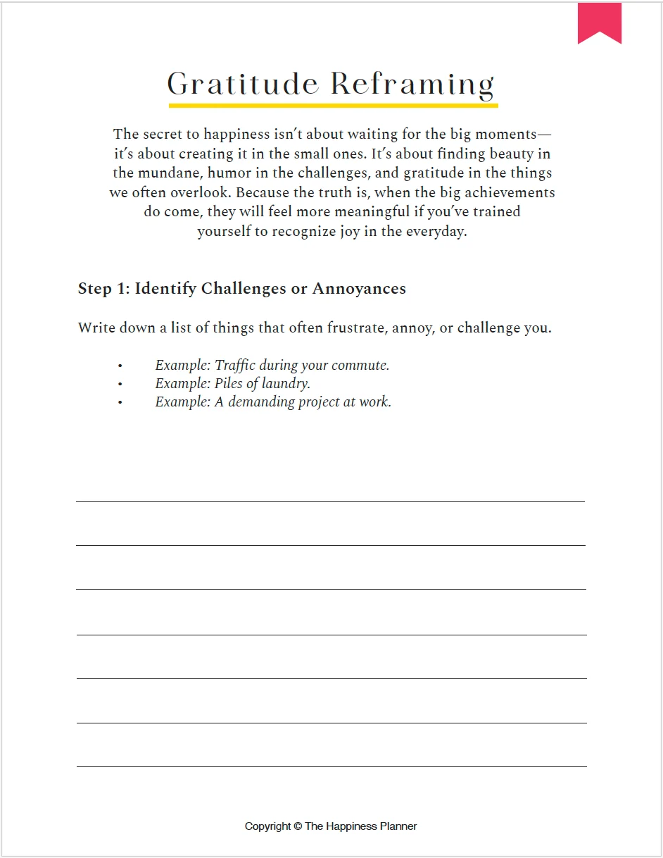 Printables: Gratitude Reframing