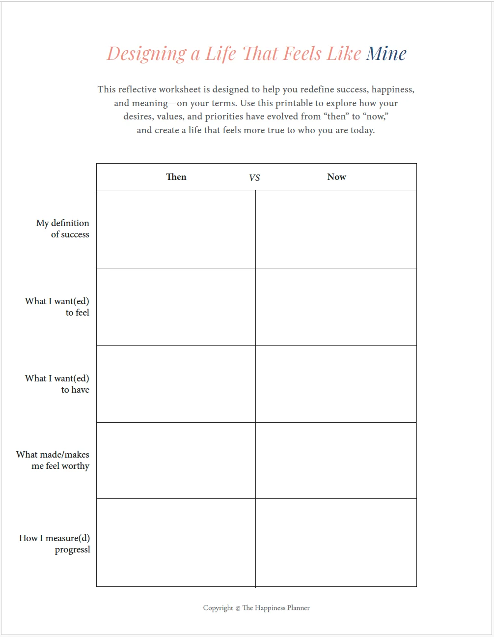 Printable: Designing A Life That Feels Like Mine