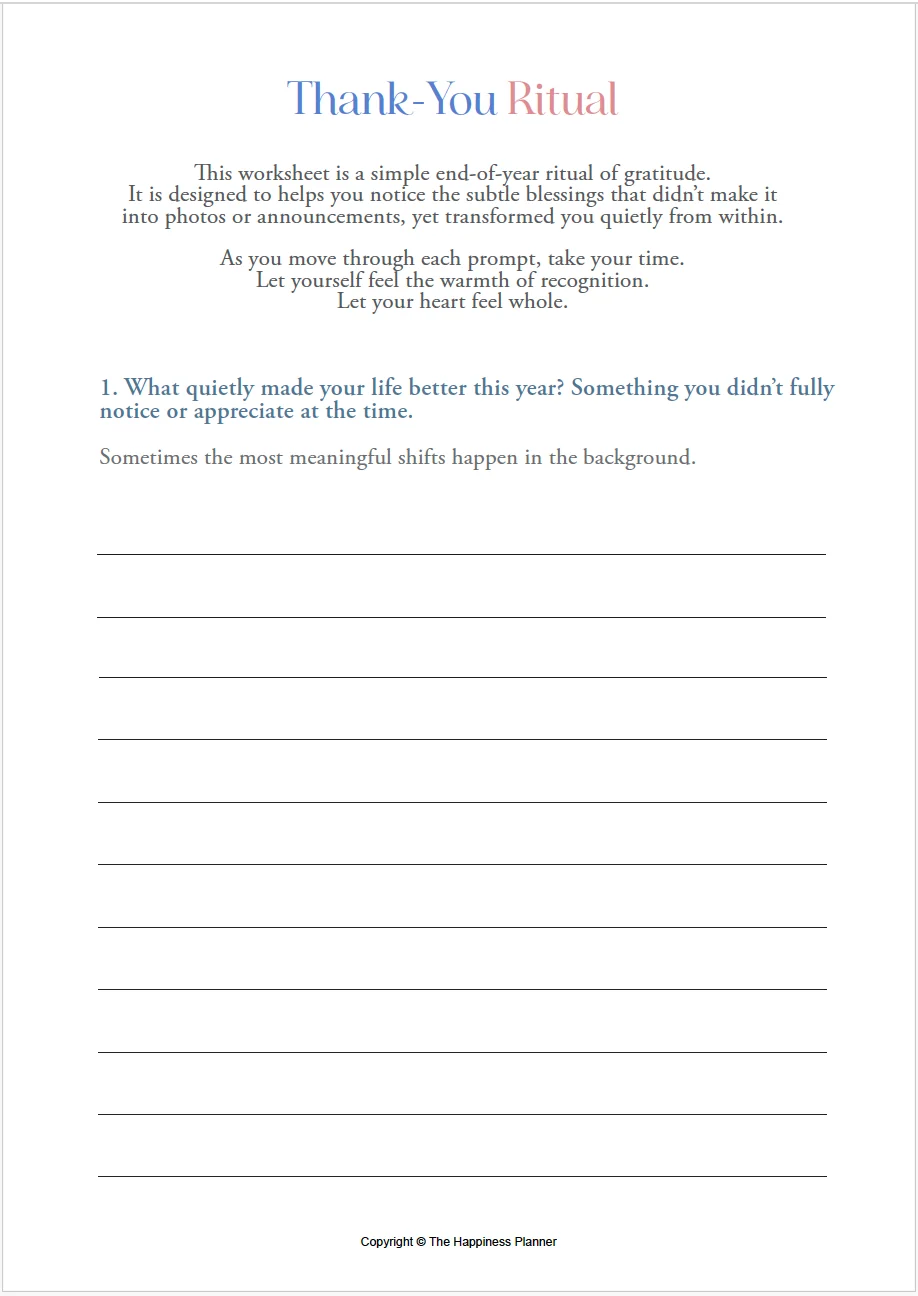 Printable: Thank You Ritual