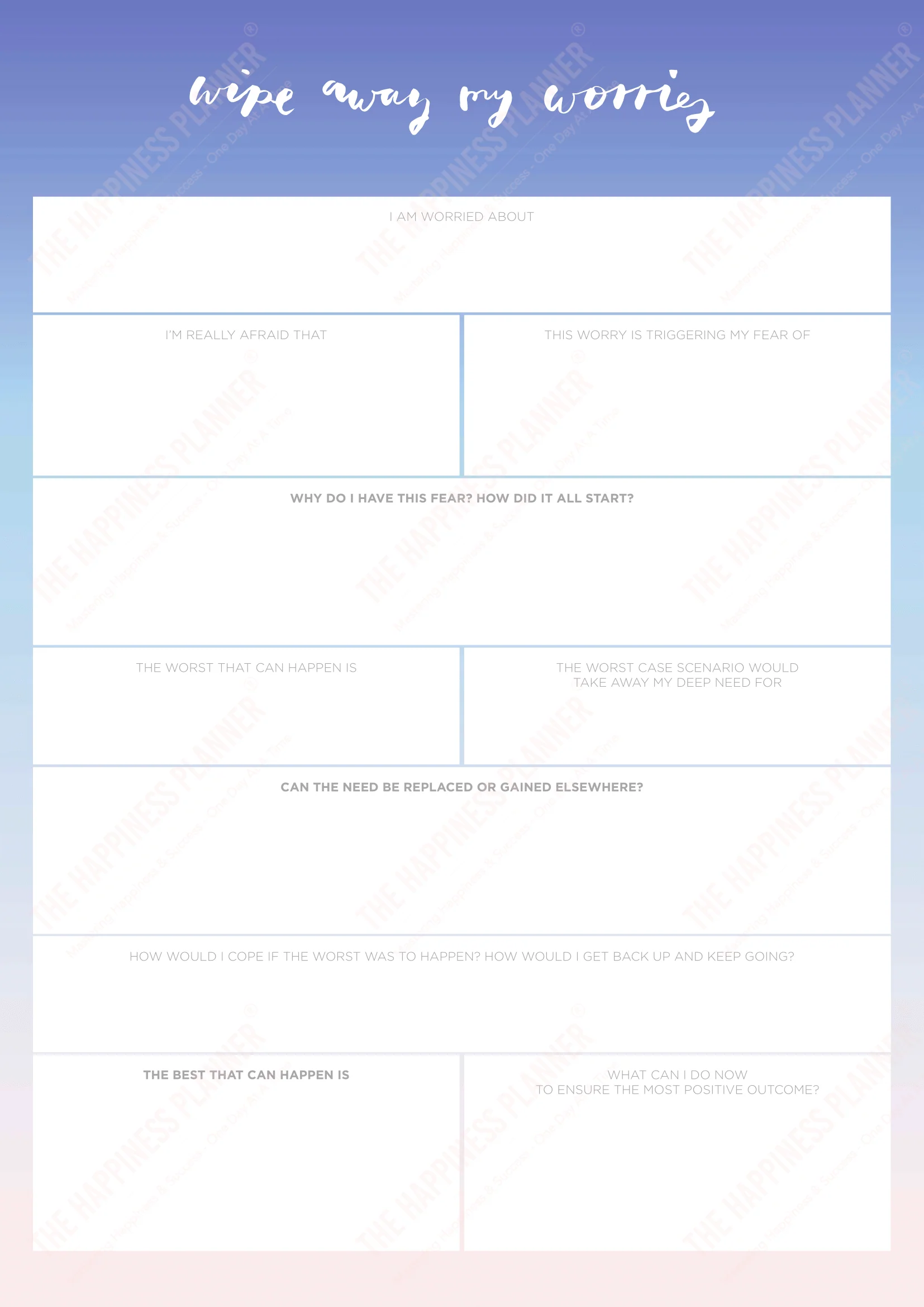 Premium Printables: #Anxiety/Worry