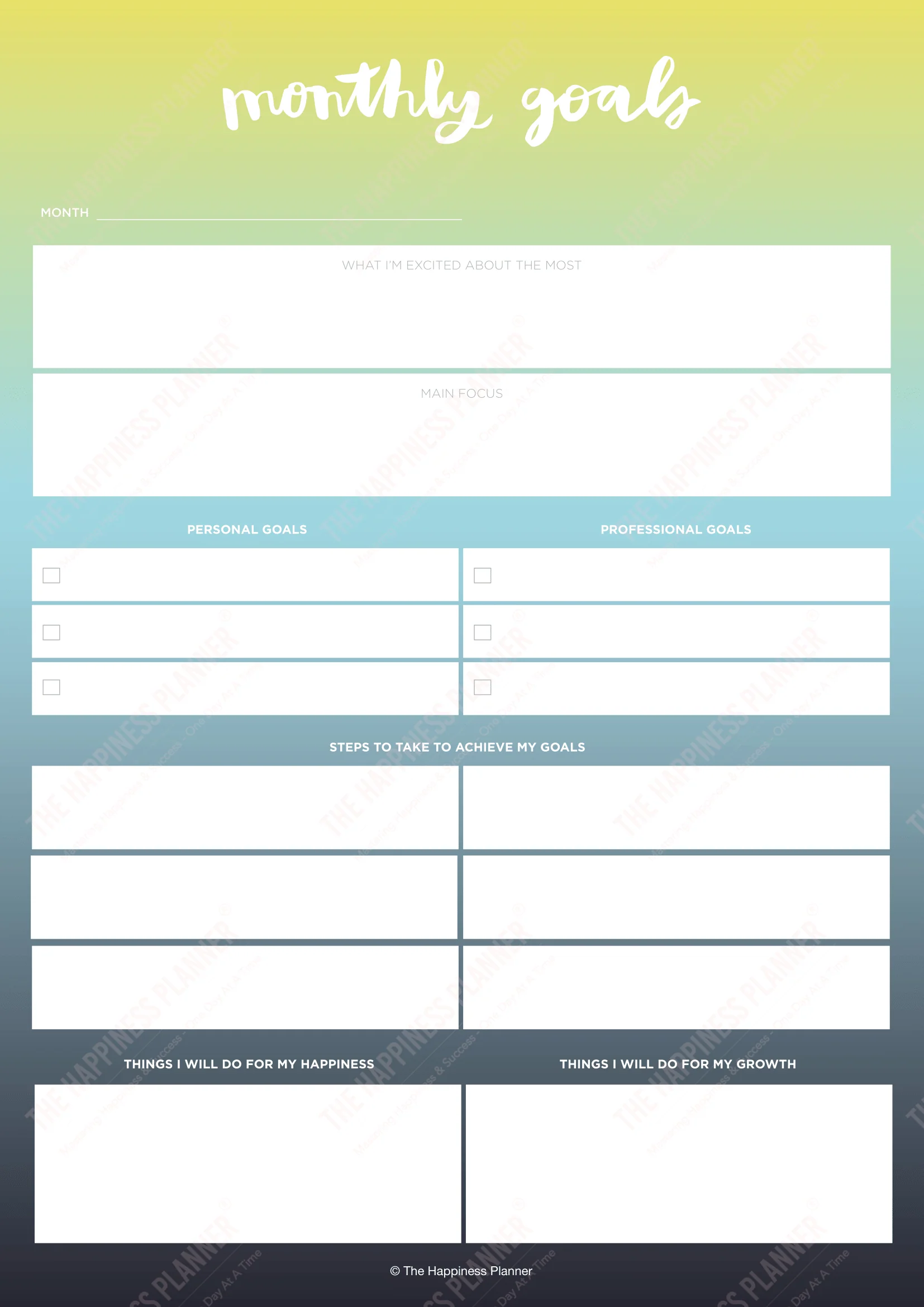 Premium Printables: #Goals I
